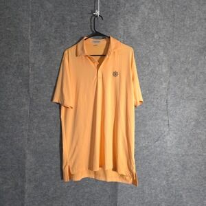 Peter Millar Summer Comfort Mens Peach Polo Shirt Size M Golf Casual Ship Wheel
